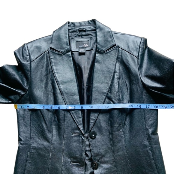 East 5 Classic Black Leather Women's blazer - Picture 8 of 15